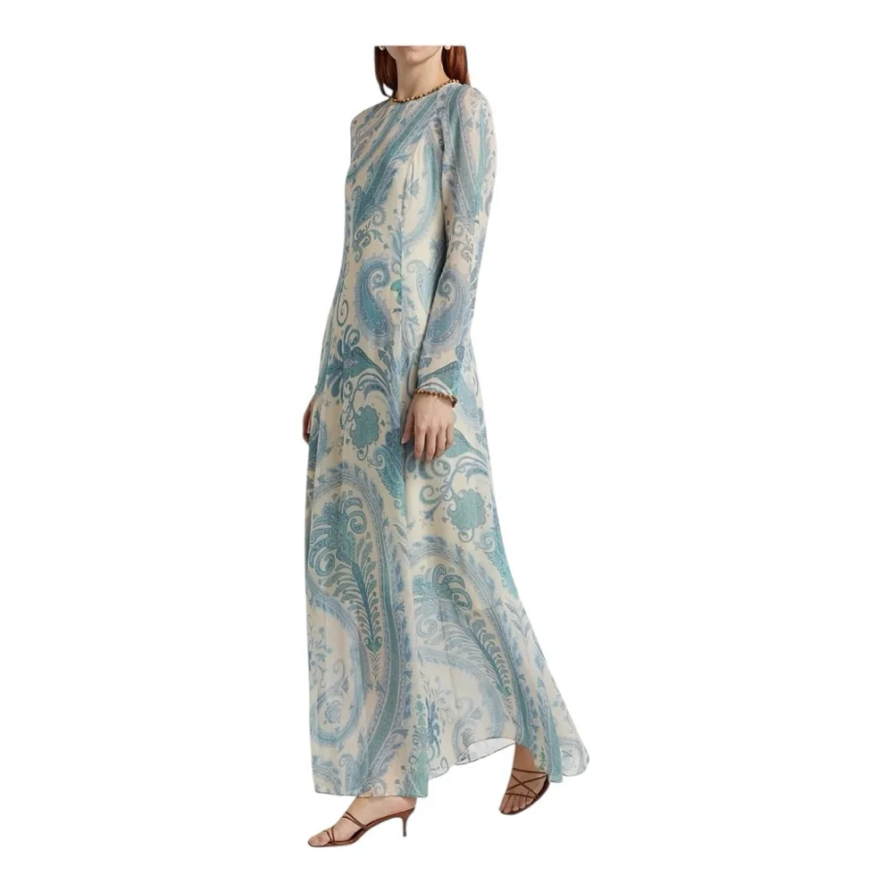 Zimmermann Illuminate Turquoise Paisley Long Sleeve Maxi Dress Size 8 (2) - Picture 2 of 16
